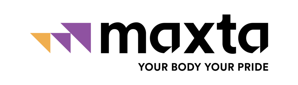 Logo dari Brand Maxta, warna hitam